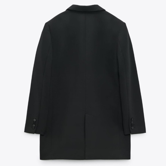NEW! Zara Tonal Lapel Double Breasted Blazer - Picture 4 of 12
